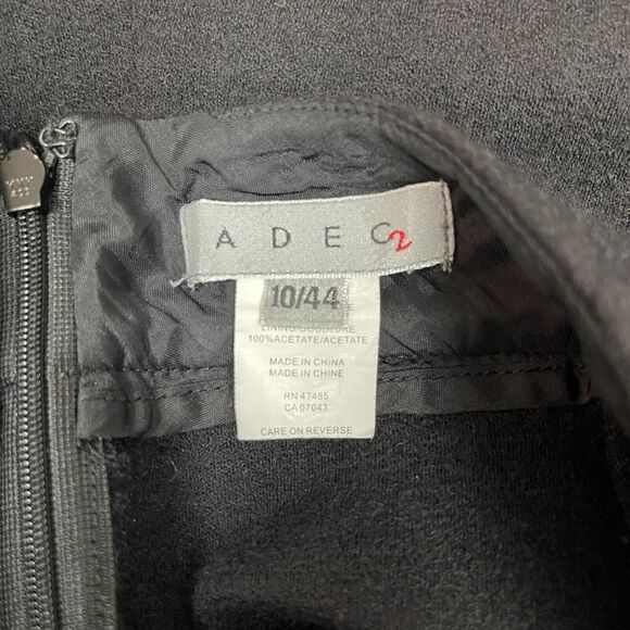 ADEC2 Women's Pleated Straight Pencil Skirt Size 10 44 Black 100% Wool - Picture 5 of 6